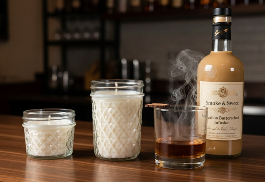 Smoky Booze & Butterscotch Scented Candle